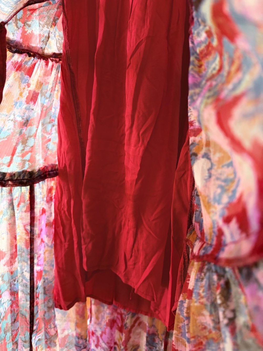 Free People Juliana Chiffon Maxi Dress in Cherry Combo - Picture 10 of 16